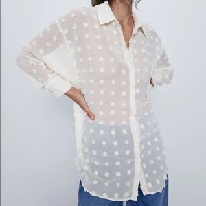 Zara Oversized Blouse with Raised Details
